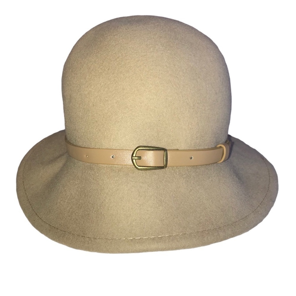 NWT Wool Round Hat with Leather Trim by phenix